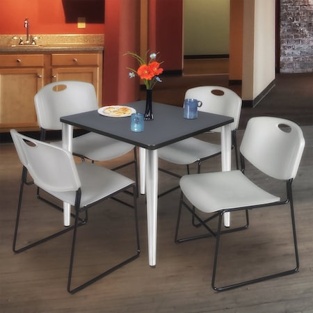 Regency Kahlo Square Table & Chair Sets, 30 W, 30 L, 29 H, Wood, Metal, Polypropylene Top, Grey TPL3030GYCM44GY